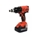 YATO Șurubelniță cu impact cu acumulator, 1/2", 700 Nm, fără perii de carbon, 18 V (1 x acumulator 3,0 Ah + încărcător)