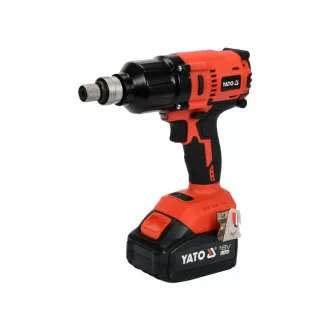   YATO Șurubelniță cu impact cu acumulator, 1/2", 700 Nm, fără perii de carbon, 18 V (1 x acumulator 3,0 Ah + încărcător)