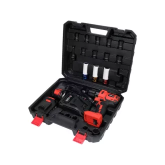   Set șofer cu impact YATO cu acumulator 21 piese 1/2" 700 Nm 18 V Li-Ion (2 x 3,0 Ah baterie și încărcător)