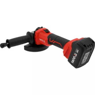   YATO Polizor unghiular cu acumulator, fără perii, 125 mm, 18 V (cu 2 acumulatori 4 Ah și încărcător 2 Ah)