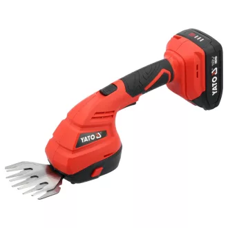   YATO Foarfecă pentru tuns iarba și gard viu cu acumulator, fără perii, 18 V (cu acumulator 2 Ah și încărcător)