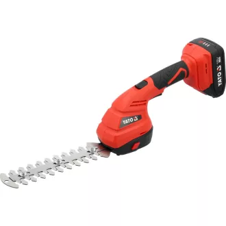   YATO Foarfecă pentru tuns iarba și gard viu cu acumulator, fără perii, 18 V (cu acumulator 2 Ah și încărcător)