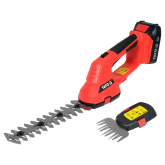   Foarfecă pentru gazon fără fir YATO 18 V (1 baterie de 2,0 Ah + încărcător)
