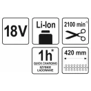YATO Tăietoare de gard de înălțime cu acumulator 207-2740 mm 18 V Li-Ion (fără acumulator și încărcător)