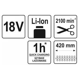   YATO Tăietoare de gard de înălțime cu acumulator 207-2740 mm 18 V Li-Ion (fără acumulator și încărcător)