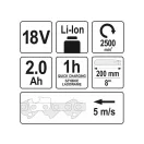 YATO Foarfecă de tăiat cu baterii 2-2,8 m 18 V (1 x 2,0 Ah baterie + încărcător)