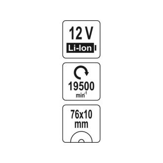   Instrument de tăiat cu acumulator YATO 76 x 10 mm fără perie de cărbune 12 V Li-Ion (fără baterie + încărcător)