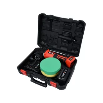   YATO Polizor excentric fără fir 150 mm fără perie de cărbune 18 V Li-Ion (1 x baterie de 3,0 Ah + încărcător)