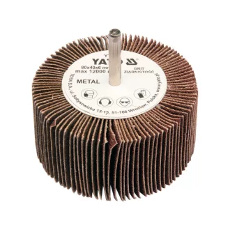YATO Disc abraziv lamelar cu ax 80 x 40 x 6 mm / P100