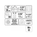 YATO Ghidaj de lanț pentru motofierăstrău 15" 0,325" 1,5 mm