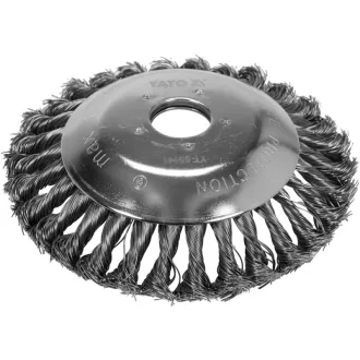   YATO Perie circulară torsadă cu unghi 150 x 25,4 mm pentru cositoare și trimmer de gazon