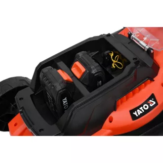   Mașină de tuns iarba YATO fără fir 340 mm 2 x 18 V (2 x 2,0 Ah baterie + încărcător)