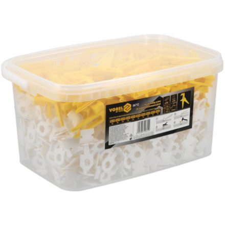 VOREL Set pentru nivelarea plăcilor 1 mm (700 baze + 200 cuneuri + clește)