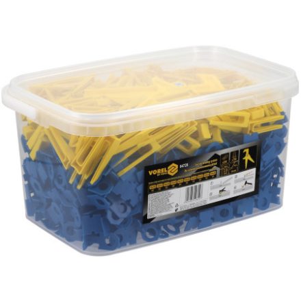 VOREL Set pentru nivelarea placilor 2 mm (700 baze + 200 cune + clește)