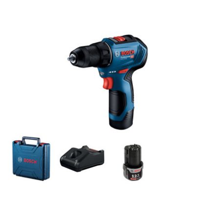 BOSCH mașină de găurit cu acumulator GSR 12V-30 în carcasă (2 baterii de 2,0 Ah + încărcător rapid)