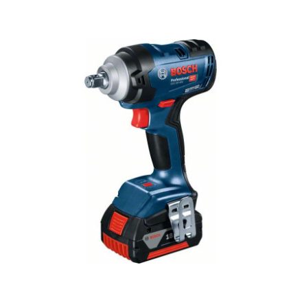 Șofer cu impact BOSCH GDS 18V-400 cu acumulator în carcasă de 1/2" (2 baterii de 5,0 Ah + încărcător)