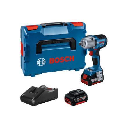 Șofer cu impact BOSCH 1/2" GDS 18V-450 PC în L-Boxx (2 baterii de 4,0 Ah + încărcător rapid)