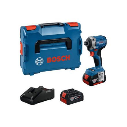 BOSCH Șurubelniță cu impact GDR 18V-215 în L-BOXX 1/4" 215 Nm (2 x 4,0 Ah acumulator + încărcător rapid)