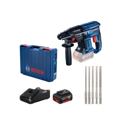 BOSCH GBH 180-LI mașină de găurit cu acumulator + 1 x baterie de 4,0 Ah + set SDS-Plus în geantă de scule