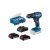 BOSCH Mașină de găurit cu percuție cu acumulator GSB 185-LI + 82 r. accesoriu incl. în valiză (2 baterii de 2,0 Ah + încărcător