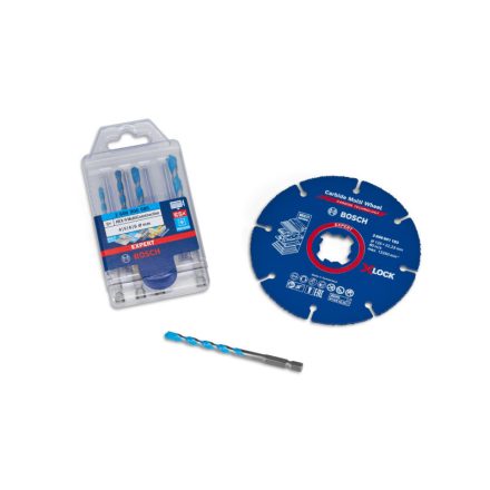 BOSCH EXPERT Set de tije universale de burghiu, 5 piese + disc de tăiere multi 125 mm X-LOCK