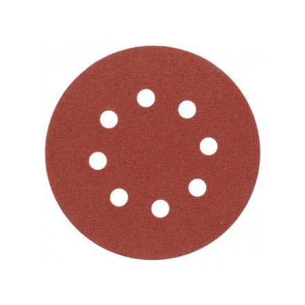 VOREL Disc abraziv cu prindere velcro 125 mm / P60 cu 8 găuri (5 buc)