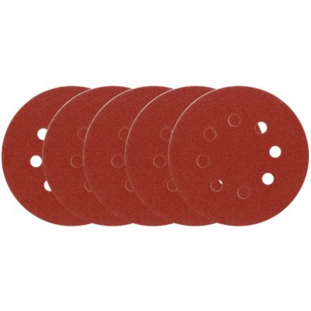 Disc fibră velcro VOREL 125 mm / P100 8 găuri (5 buc)