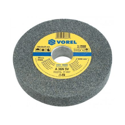 Disc de șlefuit VOREL 150 x 12,7 x 17 mm granulație fină