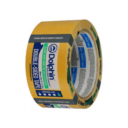 BLUE DELPHIN Bandă adezivă cu două fețe 50 mm x 25 m albă