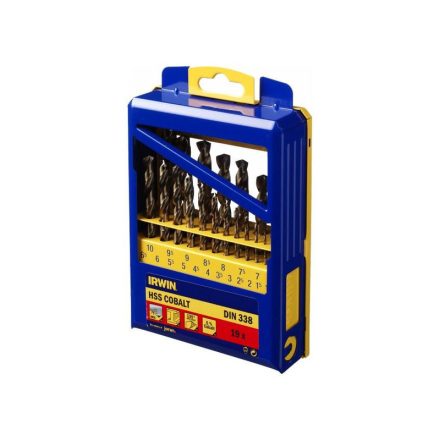 IRWIN Set de burghie cu șuruburi 19 piese HSS Co cilindrice (1-10 mm)