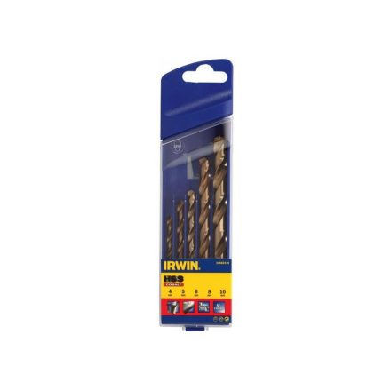 Set de burghie cu șurub IRWIN 5 bucăți HSS Co cilindric (4-5-6-8-10 mm)