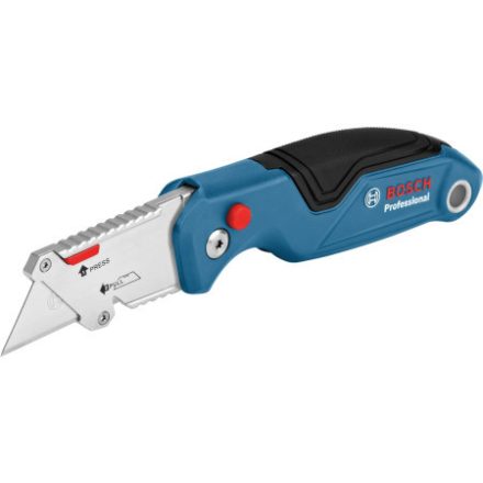BOSCH Cuțit cu lamă trapezoidală pliabil, cu suport pentru lame + 3 lame