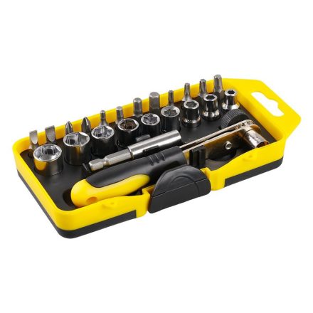 Set de chei cu dublu și vârf 23 bucăți 1/4" magnetic CrV