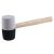 Cioc din cauciuc 900 g maner din lemn 65 mm alb-negru