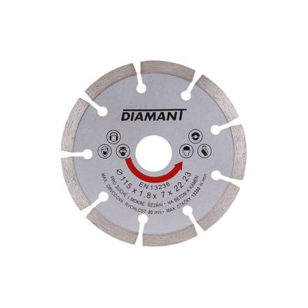 DIAMANT Disc de tăiere cu diamant 115 x 1,8 x 7,0 x 22,2 mm segmentat