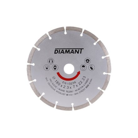 DIAMANT Disc de tăiere cu diamant 180 x 2,3 x 7,0 x 22,2 mm segmentat