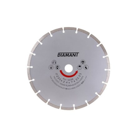 DIAMANT Disc de tăiere cu diamant 230 x 2,4 x 7,0 x 22,2 mm segmentat