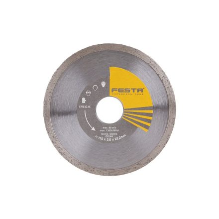 Disc de tăiere cu diamant FESTA 110 x 2,0 x 22,2 mm continuu