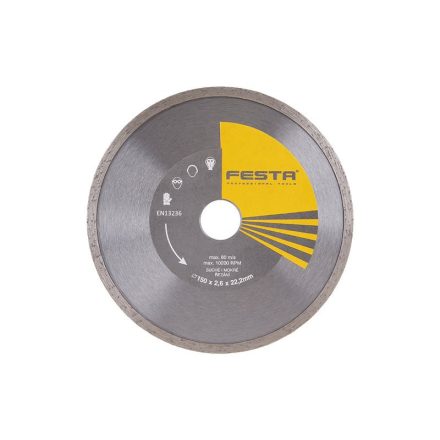Disc de tăiere cu diamant FESTA 150 x 2,6 x 22,2 mm continuu