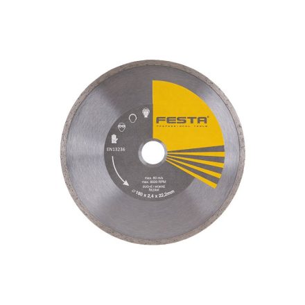 Disc de tăiere cu diamant FESTA 180 x 2,4 x 22,2 mm continuu