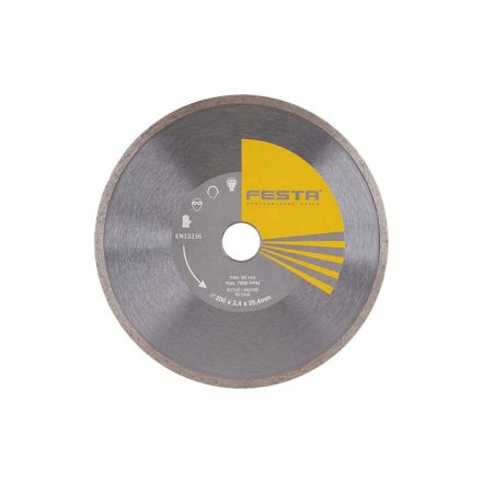 Disc de tăiere cu diamant FESTA 200 x 2,4 x 25,4 mm continuu