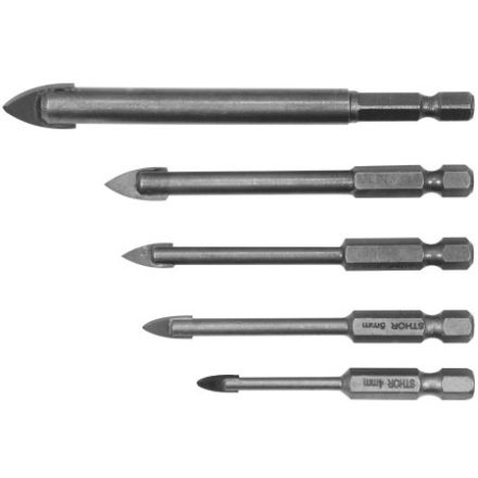 STHOR Set burghie pentru sticla si faianta 5 buc (4, 5, 6, 8, 10 mm)