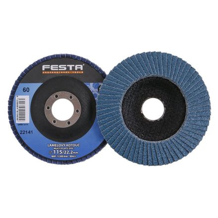 FESTA Disc de șlefuit clapete 115 x 22,2 mm / P60 inox