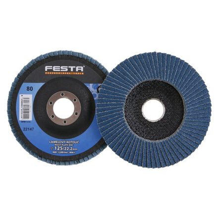FESTA Disc abraziv 125 x 22,2 mm / P80 inox