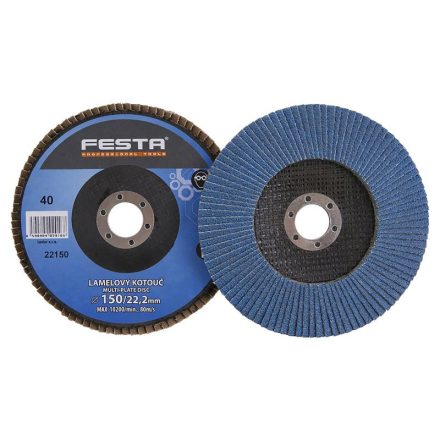 FESTA Disc de șlefuit clapete 150 x 22,2 / P40 inox