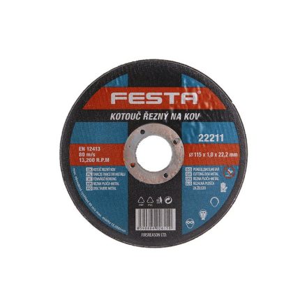 FESTA Disc de tăiere pentru metal 115 x 1,0 x 22,2 mm