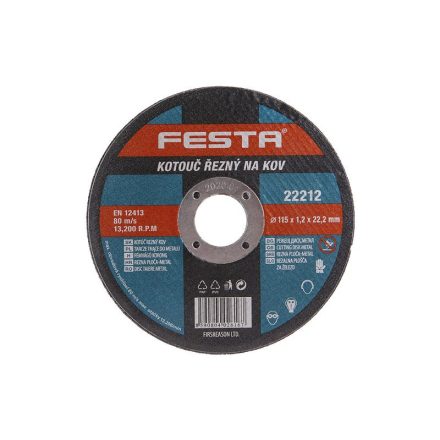 FESTA Disc de tăiere pentru metal 115 x 1,2 x 22,2 mm