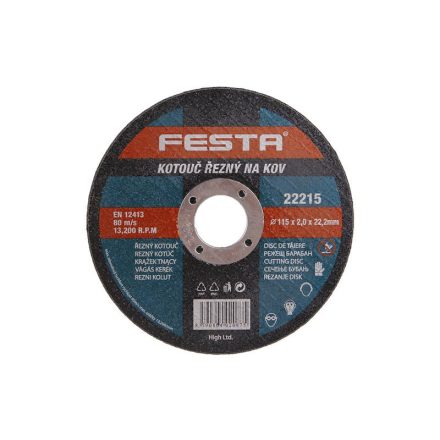 FESTA Disc de tăiere pentru metal 115 x 2,0 x 22,2 mm