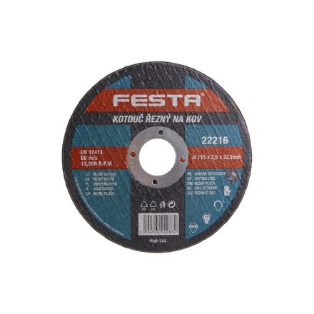 FESTA Disc de tăiere pentru metal 115 x 2,5 x 22,2 mm