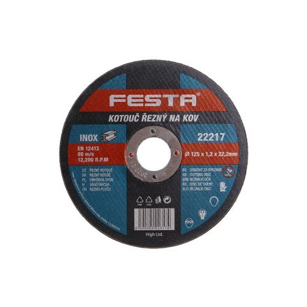 FESTA Disc de tăiere pentru metal 125 x 1,2 x 22,2 mm inox